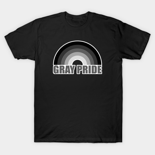 Gray Pride Rainbow T-Shirt by Alema Art